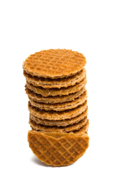 Dutch Waffles Isolated White Background — Stock Photo, Image