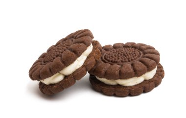 Beyaz arka plan üzerinde izole Çift Kişilik bisküvi