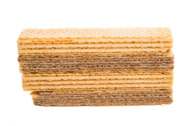 Beyaz arkaplanda izole edilmiş waffle 'lar