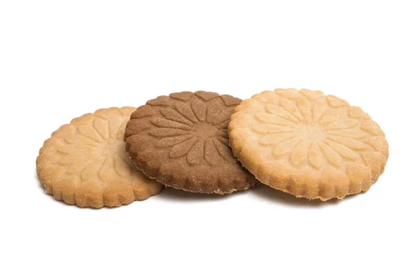 Biscuits Beurre Isolés Sur Fond Blanc — Photo