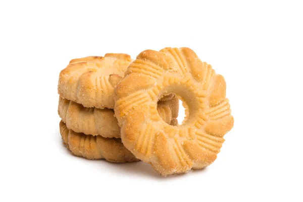 Biscuits Beurre Isolés Sur Fond Blanc — Photo