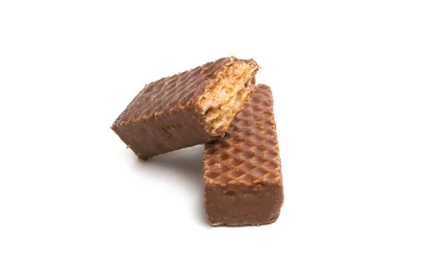 Bolachas Chocolate Isoladas Sobre Fundo Branco — Fotografia de Stock