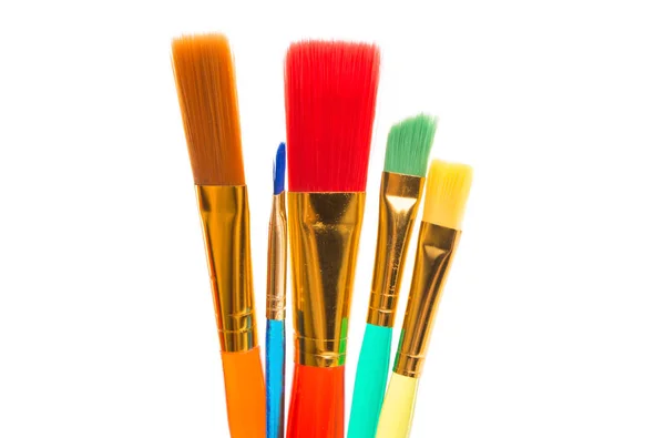 Colored Brushes Watercolor Isolated White Background — Stock Photo, Image