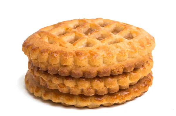 Galleta Con Relleno Manzana Aislado Sobre Fondo Blanco — Foto de Stock