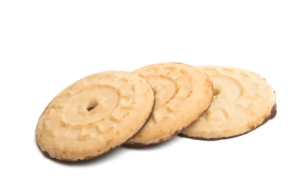 Smör Cookies Isolerade Vit Bakgrund — Stockfoto