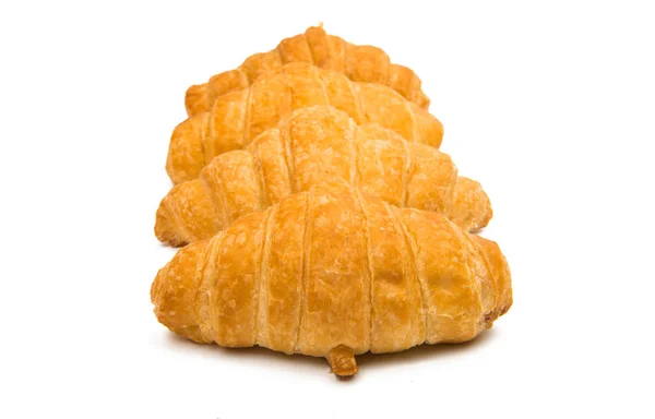 Croissants Isolado Fundo Branco — Fotografia de Stock