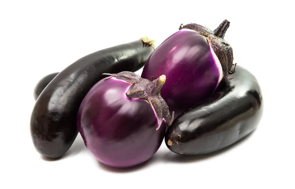 Aubergine Geïsoleerd Witte Achtergrond — Stockfoto