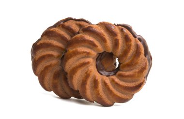 Bisküvi yüzük izole beyaz arka plan üzerinde