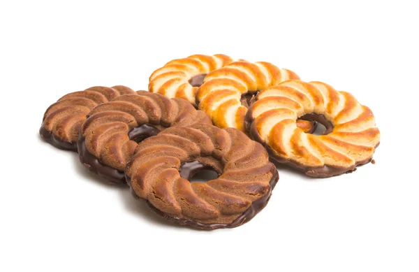 Koekjes Ringen Geïsoleerd Witte Achtergrond — Stockfoto