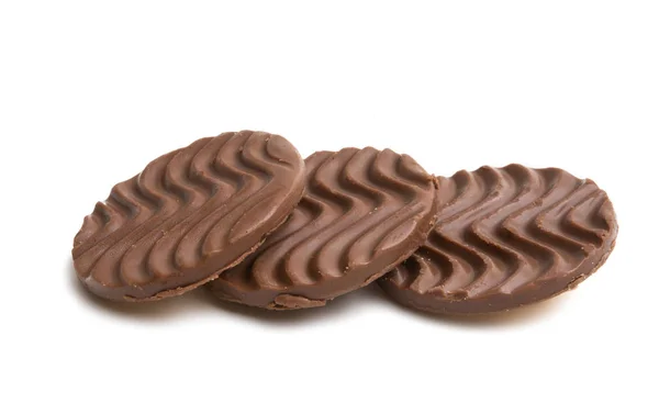 Шоколадне Печиво Ізольоване Білому Тлі — стокове фото