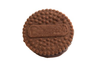 Beyaz arka planda izole edilmiş çikolatalı kurabiyeler