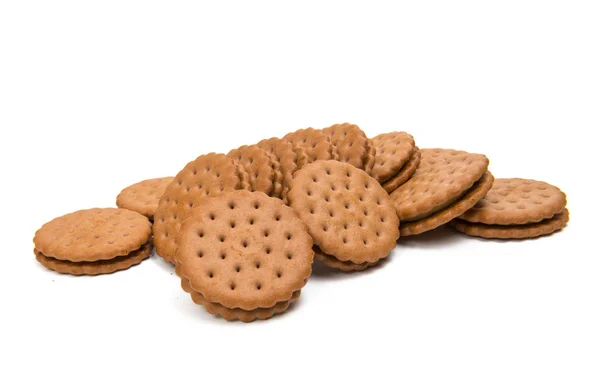 Galletas Sándwich Aisladas Sobre Fondo Blanco —  Fotos de Stock