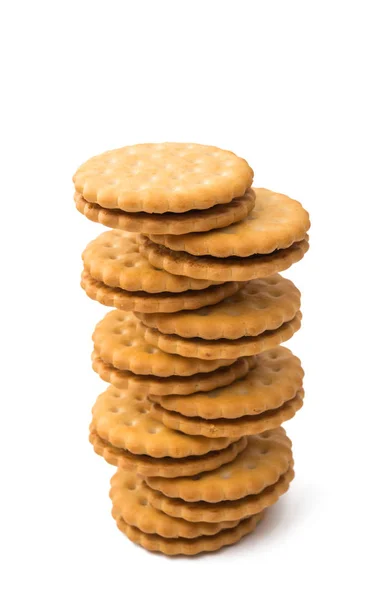 Sandwich Cookies Isolerad Vit Bakgrund — Stockfoto