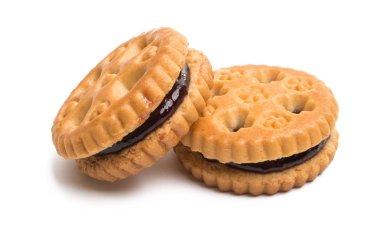 Beyaz arka plan üzerinde izole Çift Kişilik bisküvi