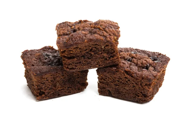 Csokoládé Brownie Torta Elszigetelt Fehér Background — Stock Fotó