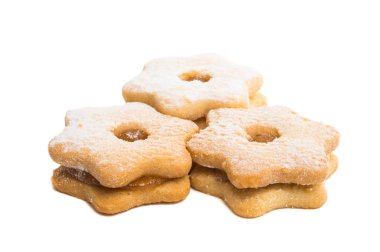 Beyaz arkaplanda çift çerez