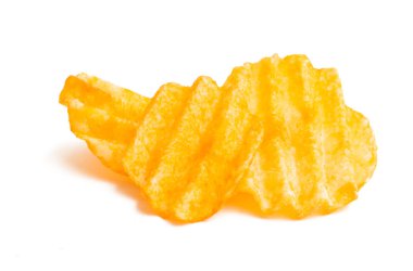 Patates cipsi beyaz arkaplanda izole