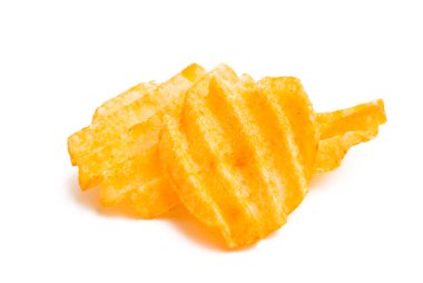 Patates cipsi beyaz arkaplanda izole