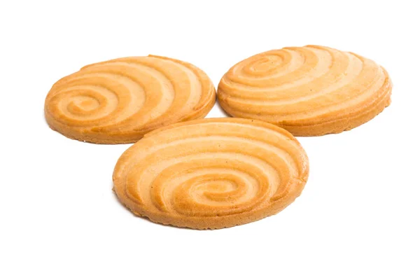 Galletas Mantequilla Sobre Fondo Blanco —  Fotos de Stock