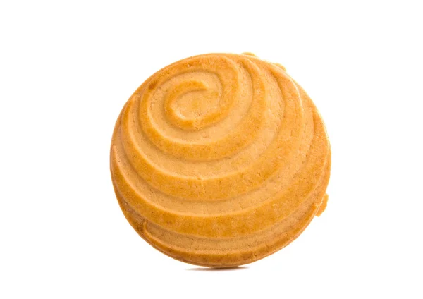 Biscoitos Manteiga Fundo Branco — Fotografia de Stock