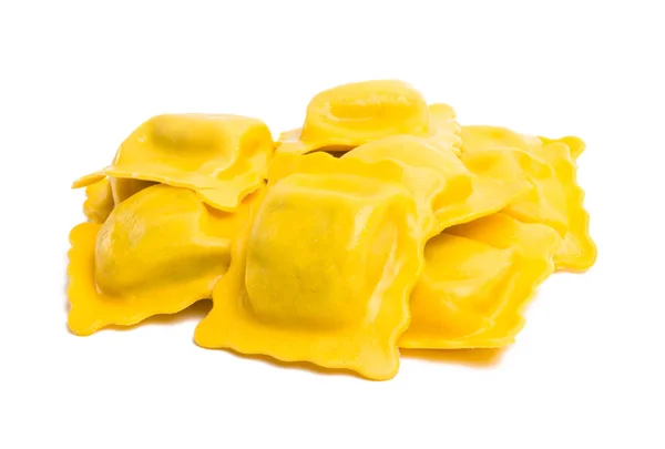 Ravioli Quadrati Isolati Fondo Bianco — Foto Stock