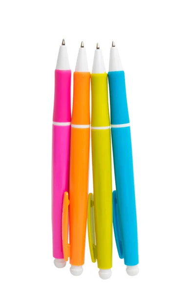 Stylos Colorés Isolés Sur Fond Blanc — Photo