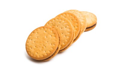 beyaz zemin üzerine çikolata ile Çift Kişilik bisküvi