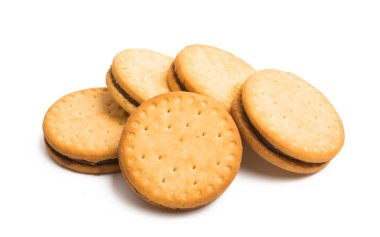 beyaz zemin üzerine çikolata ile Çift Kişilik bisküvi