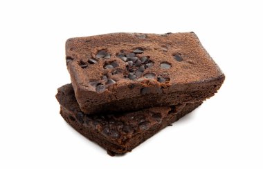 Beyaz arka plan üzerinde izole Amerikan brownie pasta