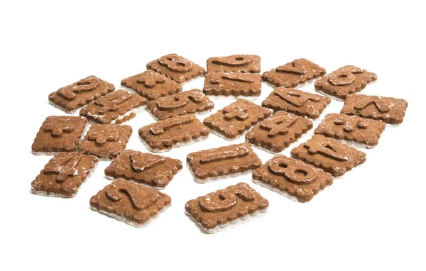 Cookies Mit Zahlen Isoliert Auf Weißem Hintergrund — Stockfoto