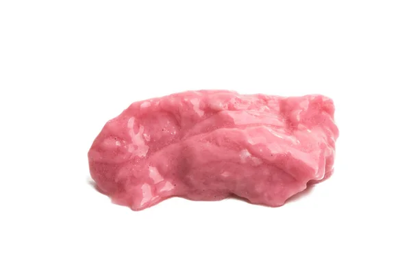 Gomma Masticare Rosa Isolato Sfondo Bianco — Foto Stock