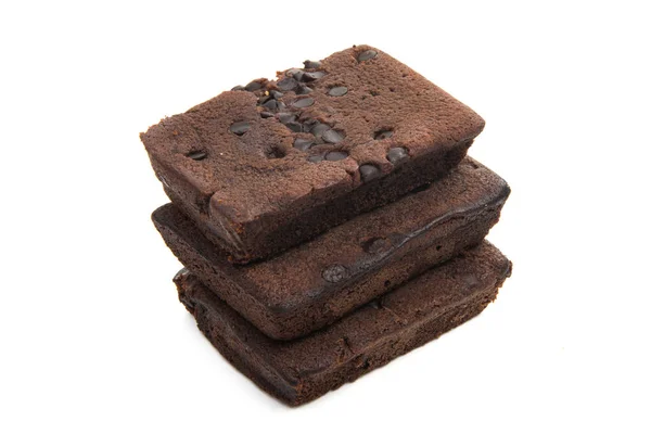 Amerikansk Brownie Paj Isolerad Vit Bakgrund — Stockfoto