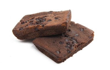 Beyaz arka plan üzerinde izole Amerikan brownie pasta