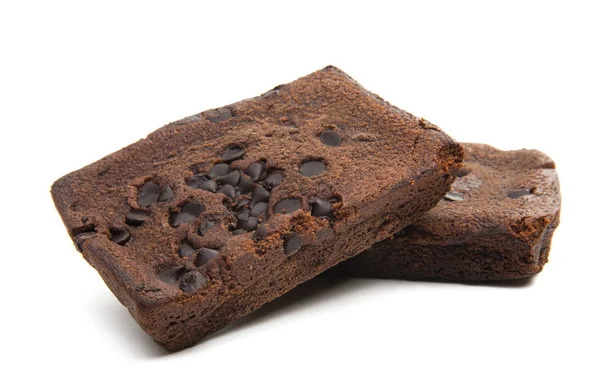 Amerikai Brownie Torta Elszigetelt Fehér Background — Stock Fotó