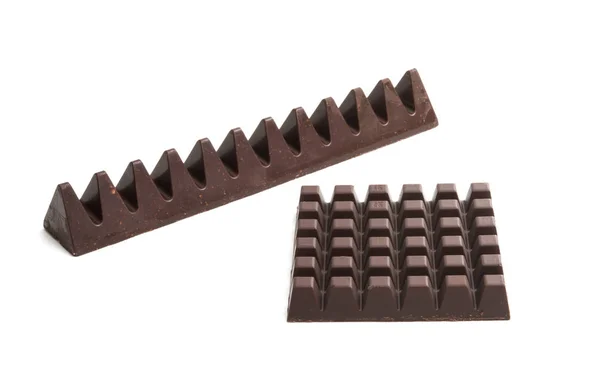 Svart Choklad Isolerad Vit Bakgrund — Stockfoto