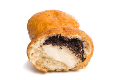 Beyaz bir arka plan üzerinde izole bir doldurma ile çörek
