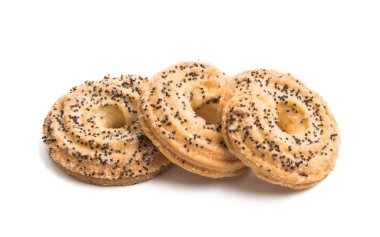 beyaz arkaplanda izole edilmiş kurabiye