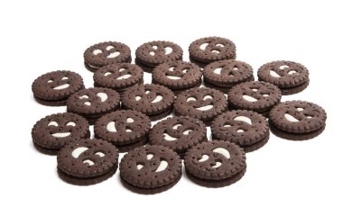 Beyaz arka plan üzerinde izole Çift Kişilik bisküvi