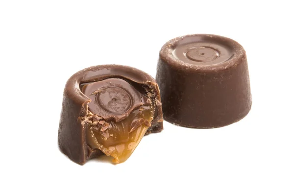 Caramelo Chocolate Aislado Sobre Fondo Blanco — Foto de Stock