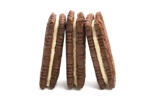 Cookie Sandwich Izolat Fundal Alb — Fotografie, imagine de stoc