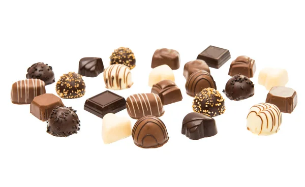 Chocolade Snoep Geïsoleerd Witte Achtergrond — Stockfoto