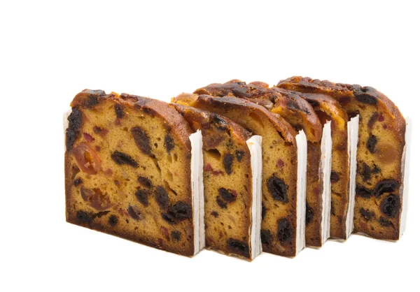 Tårta Med Frukter Isolerad Vit Bakgrund — Stockfoto