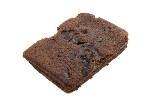 Amerikai Csokis Sütemény Brownie Elszigetelt Fehér Background — Stock Fotó