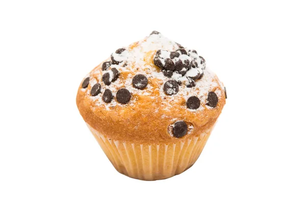 Cupcake Csokoládé Csepp Elszigetelt Fehér Háttér — Stock Fotó