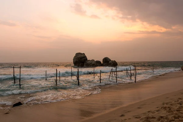 Pôr Sol Costa Oceano Índico — Fotografia de Stock