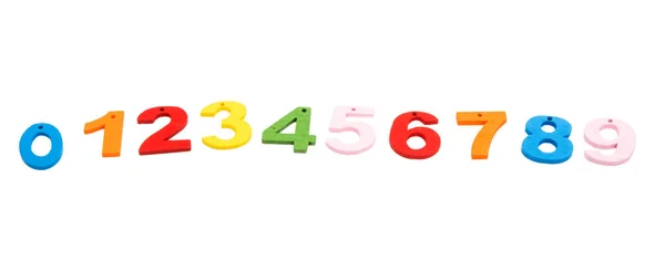 Цветные Числа Выделенные Белом Фоне — стоковое фото