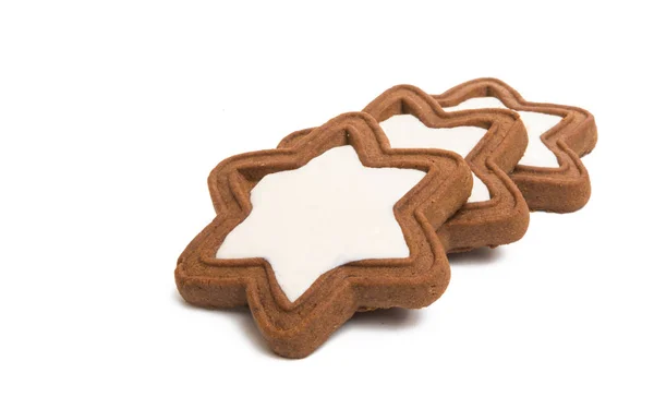 Gingerbread Star Cookie Isolated White Background — Stock Photo, Image