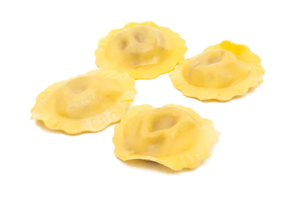 Ravioli Redondo Isolado Fundo Branco — Fotografia de Stock