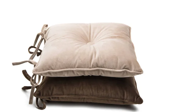 Travesseiros Uma Cadeira Isolada Fundo Branco — Fotografia de Stock
