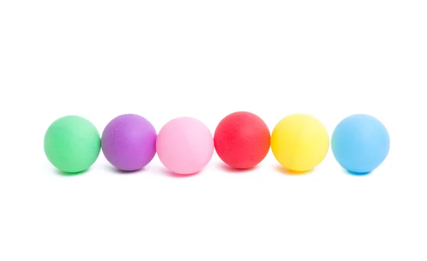 Bolas Colores Ping Pong Aislado Sobre Fondo Blanco — Foto de Stock